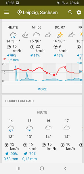 Weather Underground App Screenshot